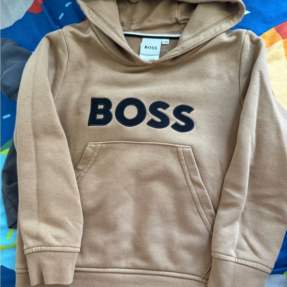 Boss Beige Hoodie with Logo